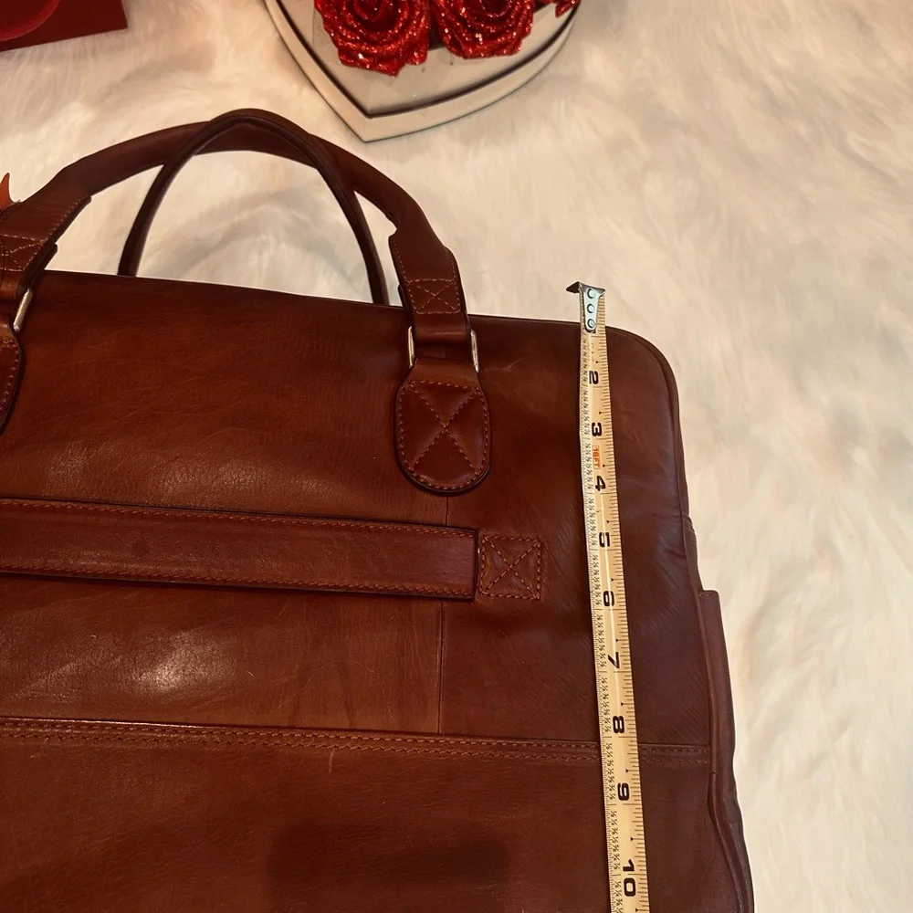 Boston Red Sox Genuine Leather Travel Bag w/ Trolley slip sleeve.